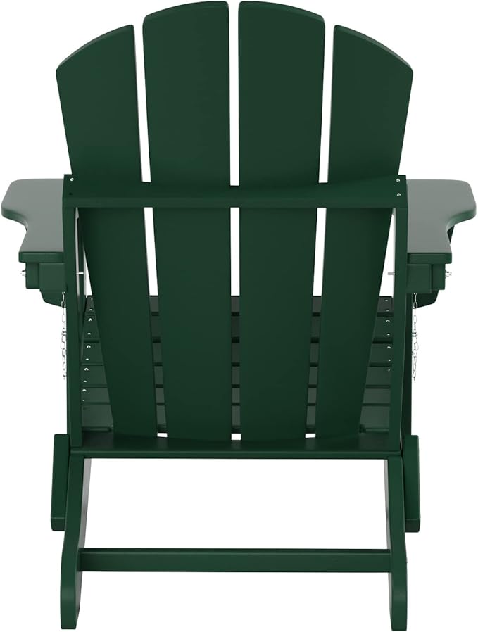 WO Home Furniture Adirondack Chairs Table Set of 3 PCS Outdoor Folding Chairs Coffee Table Weather/UV Resistant for Lawn - Photo 5