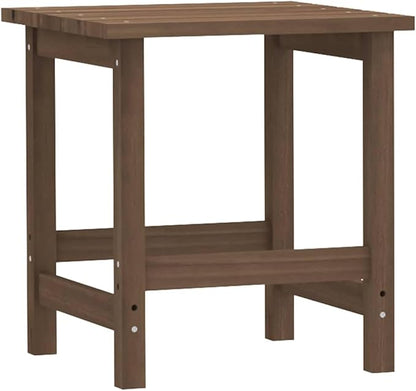 Brown Solid Fir Wood Garden Adirondack Chair with Matching Table 27.4 x 34.1 x 35.2 Inch Ergonomic Outdoor Seating for Patio Backyard Rustic Furniture