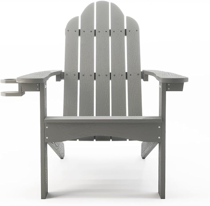 LUE BONA HDPS Adirondack Chairs Set of 6, Fire Pit Outdoor Chair Weather Resistant with Cup Holder - Photo 7