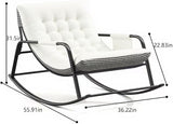 Oversized Rocking Chair with Cushion and Armrests, Lounge Rocker Recliner for Living Room, Bedroom, Patio, Porch - Photo 2