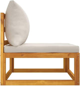 Garden Lounge Set, Light Grey Cushions, Natural Acacia Wood, Modular Outdoor Seating for Patio & Balcony - Photo 4