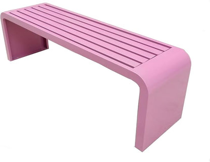 Metal Outdoor Garden Bench, Backless Bench for Park, Backless Couch, Furniture Seating, Patio Bench Chair, 2-3 People, Ideal for Lawn and Indoors(Pink,100cm/39.4in)