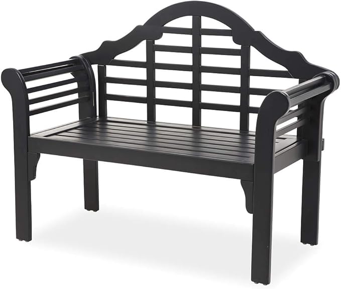 Plow & Hearth Weatherproof Lutyens Eucalyptus Wood Garden Bench | Foldable Patio Bench - Photo 1