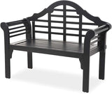Plow & Hearth Weatherproof Lutyens Eucalyptus Wood Garden Bench | Foldable Patio Bench - Photo 1