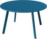 Grand patio 28-inch Round Steel Coffee Table, Outdoor Patio Side Table, Great for Backyard Patio Deck, Peacock Blue - Photo 1