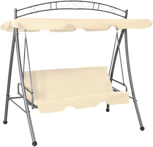 Outdoor Garden Swing Seat with Canopy, Convertible Bench Chair for Patio Porch Backyard - Photo 1