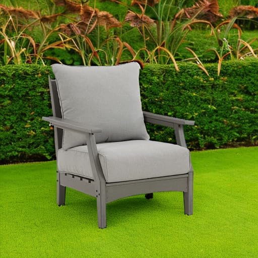 Signature Design by Ashley Outdoor Visola Lounge Chair, 2 Count, Foam Cushion, Nuvella Weather Resistant Fabric, HDPE Material, 30" W x 32.5" D x 37" H, Gray