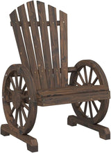 Solid Fir Wood Adirondack Chair with Burnt Wood Finish for Outdoor Relaxation and Patio Seating - Photo 3