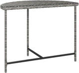 Modern Grey Poly Rattan Garden Table with Powder-Coated Steel Frame for Outdoor and Indoor Use, 4-Person Dining Set - Photo 4
