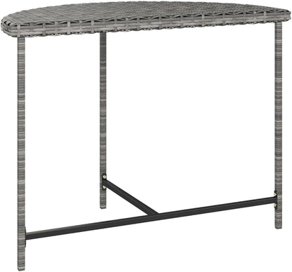 Modern Grey Poly Rattan Garden Table with Powder-Coated Steel Frame for Outdoor and Indoor Use, 4-Person Dining Set, Durable and Weather-Resistant, Easy to Clean, Sleek