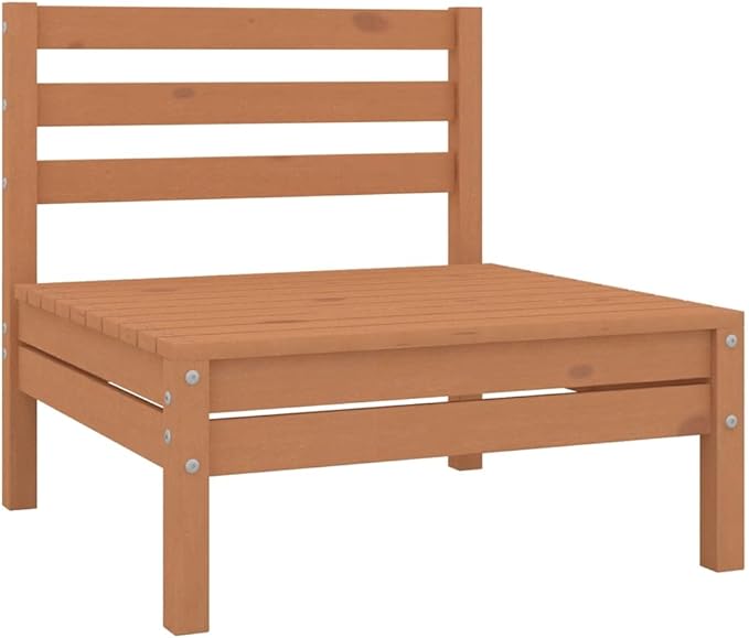 4-Piece Solid Pine Wood Patio Lounge Set with Ottoman, Honey Brown Outdoor Furniture for Garden Balcony Porch