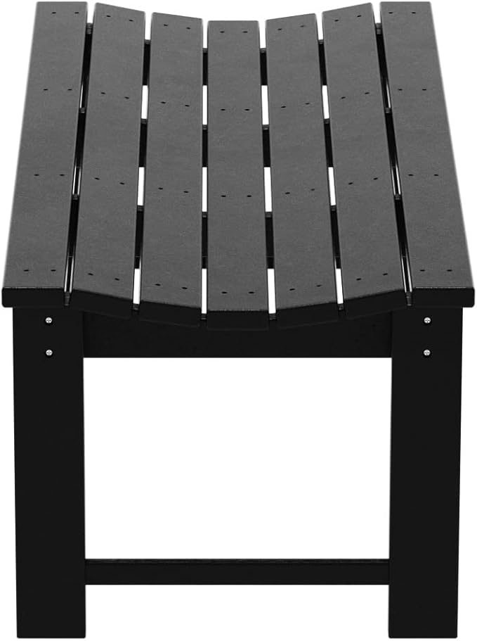 Westin Outdoors Malibu WO 48" Length Backless Poly Wood Outdoor/Garden Bench, Black