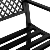 47 Inch Wide Black Steel Garden Bench for Outdoor Patio - Photo 8