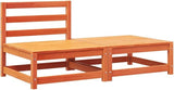 Patio Sectional Sofa with Cushions and Footstool Wax Brown Solid Pine Wood Modular Outdoor Furniture Set for Garden - Photo 4