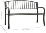 Outdoor Metal Patio Garden Bench with Backrest and Armrest - Photo 5