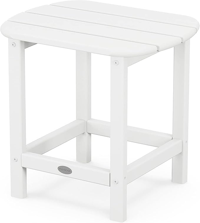 POLYWOOD SBT18WH South Beach 18" Outdoor Side Table, White - Photo 1