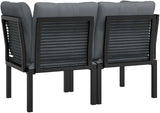 Corner Chair Black Dark Grey Modular Design Durable Construction Outdoor Furniture Weather Resistant Cushions Compact - Photo 5