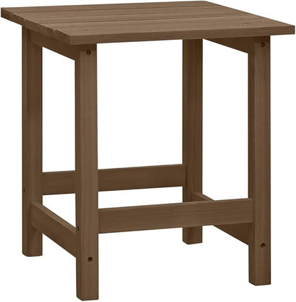 Solid Fir Wood Adirondack Chair with Matching Table, Rustic Brown Weather-Resistant Outdoor Patio Furniture Set for Garden and Backyard Relaxation