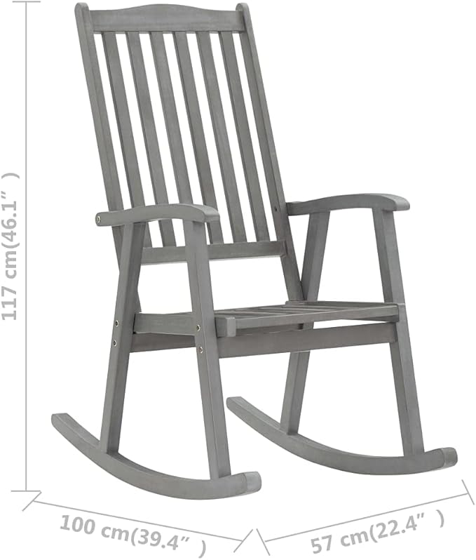 Wooden Rocking Chair with Cream Cushions - Photo 2