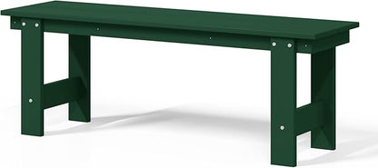 WestinTrends Ashore Outdoor HDPE 48" Modern Backless Patio Bench, Dark Green