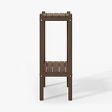 WestinTrends Malibu 36" Outdoor Adirondack HDPE 2-Tier Patio Side Table, Dark Brown - Photo 7