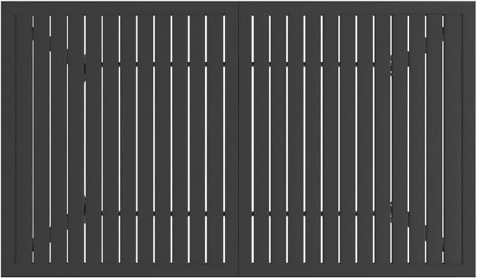 Patio Table Anthracite 55.1"x31.5"x28.3" Steel,Industrial Style Patio Table with Slatted Design in Anthracite