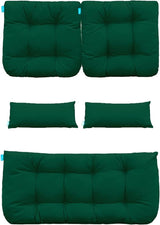 QILLOWAY Outdoor Patio Wicker Seat Cushions Group Loveseat/Two U-Shape/Two Lumbar Pillows for Patio Furniture - Photo 1