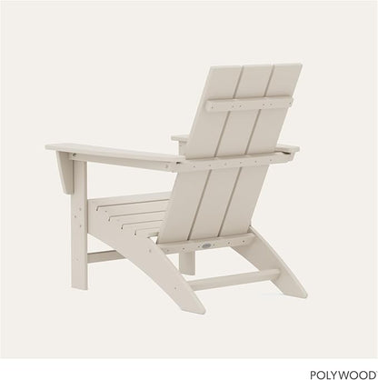 POLYWOOD Modern Adirondack Chair – All-Weather Outdoor Lawn Adirondack Chairs – HDPE, Fade-Resistant & Durable Outdoor Furniture – For Patio, Deck & Fire Pit Chairs – Sand