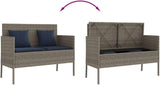 Garden Bench Grey, Navy Blue Outdoor Benches Outdoor Furniture for Courtyard - Photo 7