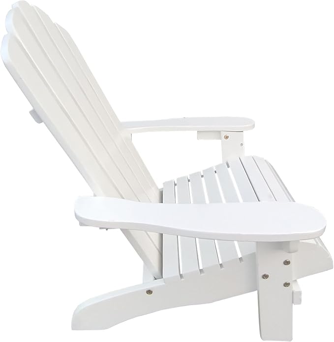 Wood Children Adirondack Chair,Ergonomic All-Weather Adirondack Chairs,Durable Patio Lounge Chair for Outdoor,Garden,Lawn,Indoor,White