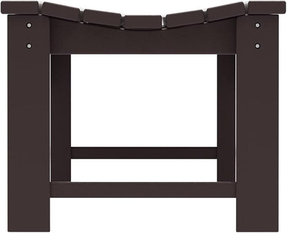Costaelm Outdoor Benches Weatherproof, All Weather Resistant Park Bench Poly Lumber Backless Garden Bench Seat for Entryway Front Porch, Dark Brown
