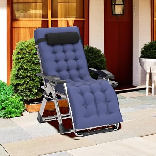 Slsy Zero Gravity Chair, Reclining Lounge Chair with Removable Cushion & Tray for Indoor and Outdoor - Photo 6