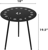 18 Inch Outdoor Side Table Patio Round Tables for Outside Black End Tables Small Coffee Table End Table Modern Metal - Photo 3