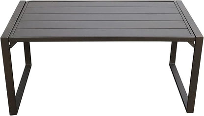 HomVent Outdoor Patio Furniture Love Seat and Coffee Table Set, Outdoor Bench Patio Loveseat Bench with Cushion and Metal Frame, Loveseat Furniture Set Sofa for Garden, Yard, Patio or Poolside (Gray)