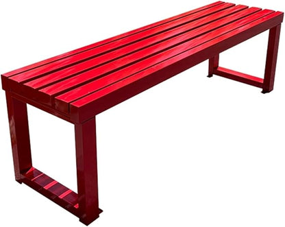 Garden Benches with Metal Legs, Outdoor Bench for Garden, Smooth and Comfortable, can Accommodate 2-3 People(Red,150cm)