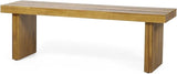 Outdoor Bench 57" Acacia Wood Garden Bench with Rustic Slat Design & Block Legs - Photo 8