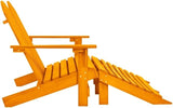 Orange Solid Fir Wood Large Detachable 2-Seater Garden Adirondack Chair with Ottoman for Patio - Photo 4