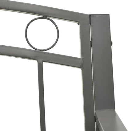 Garden Bench Outdoor Bench Patio Bench Cushions for Outdoor, Park, Yard, Entryway, Iron Metal Frame Furniture 49.2" Steel Gray-Fast delivchy