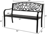 50inch Outside Bench Seats Chair Patio Outdoor Garden Bench, Patio Park Bench, Front Porch Bench - Photo 7