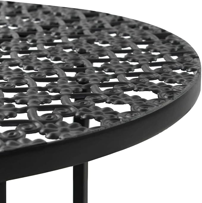 Bistro Table Outdoor Patio Table - Outdoor Dining Furniture for Decks,Porches,Balconies,Gardens,Backyards & Lawns Black 15.7"x27.5" Metal