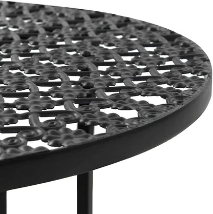 Bistro Table Outdoor Patio Table - Outdoor Dining Furniture for Decks,Porches,Balconies,Gardens,Backyards & Lawns Black 15.7"x27.5" Metal
