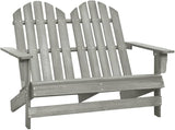 2-Seater Adirondack Chair Solid Wood Fir Gray Outdoor Patio Furniture for Garden, Backyard, Lawn & Poolside - Photo 1
