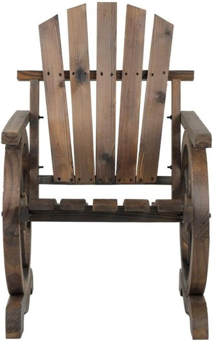 American Furniture Classics Outdoor Leisure Products 39" Farmhouse Wood Adirondack Chair in Mocha Brown