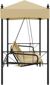 3-Person Convertible Garden Swing Bench, Outdoor Patio Porch Swing Bed with Canopy, Heavy-Duty Powder-Coated Steel Frame - Photo 6
