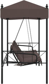 Garden Swing Bench for Patio, 3-Seater Outdoor Porch Swing with Adjustable Canopy, Convertible Bed - Photo 6