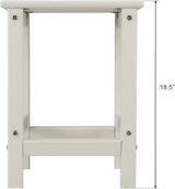 Beach Outdoor Side Table with 2 Layer Storage, Plastic Waterproof and UV Resistant HDPE Adirondack Coffee End Tables - Photo 2