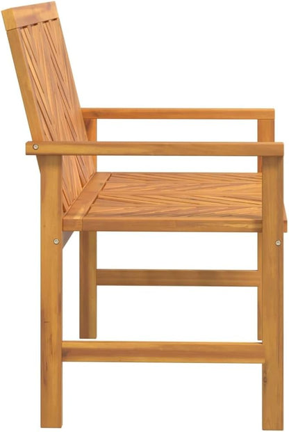 Garden Bench Natural Wood Finish Solid Acacia Wood Patio Bench Park for Lawn Garden
