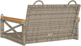 1 Seater Patio Swing Bench, Synthetic Rattan Hanging Chair for Garden, Balcony, and Outdoor Leisure - Photo 6