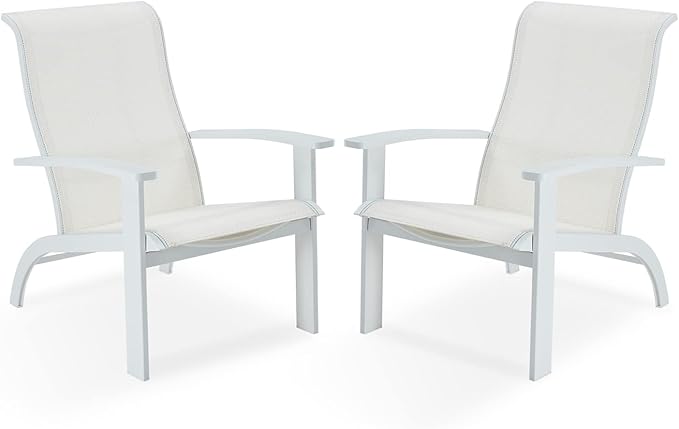 DIFY Patio Adirondack Chair Set of 2,Outdoor Adirondack Chair Weather Resistant for Backyard,Pool Deck and Beach,White