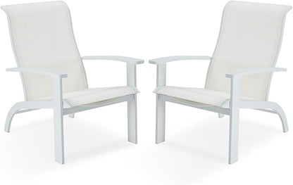 DIFY Patio Adirondack Chair Set of 2,Outdoor Adirondack Chair Weather Resistant for Backyard,Pool Deck and Beach,White